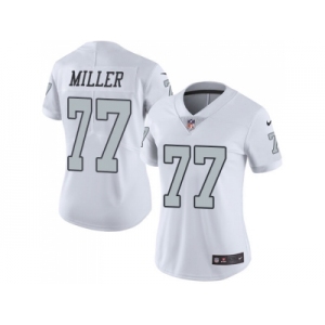 Women Nike Oakland Raiders #77 Kolton Miller White Stitched NFL Limited Rush Jersey