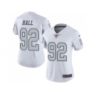 Women Nike Oakland Raiders #92 P.J. Hall White Stitched NFL Limited Rush Jersey