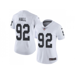 Women Nike Oakland Raiders #92 P.J. Hall White Stitched NFL Vapor Untouchable Limited Jersey