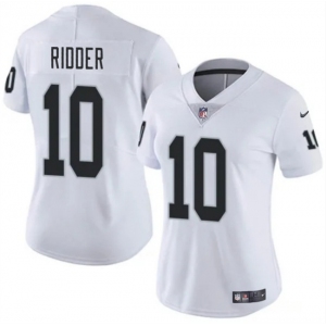 Women's Las Vegas Raiders #10 Desmond Ridder White Vapor Stitched Jersey