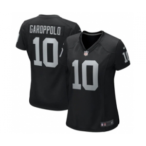 Women's Las Vegas Raiders #10 Jimmy Garoppolo Black Stitched Game Jersey(Run Small)