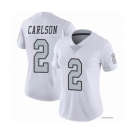 Women's Las Vegas Raiders #2 Daniel Carlson White Color Rush Limited Stitched Jersey