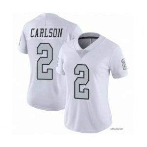 Women's Las Vegas Raiders #2 Daniel Carlson White Color Rush Limited Stitched Jersey