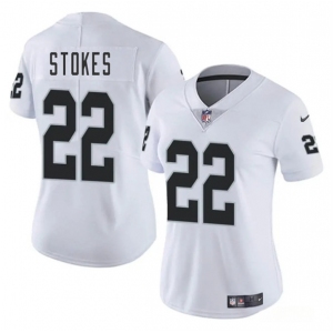 Women's Las Vegas Raiders #22 Eric Stokes White 2025 Vapor Football Stitched Jersey