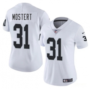 Women's Las Vegas Raiders #31 Raheem Mostert White 2025 Vapor Football Stitched Jersey
