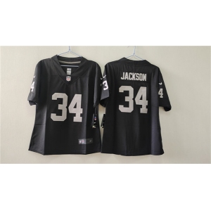Women's Las Vegas Raiders #34 Bo Jackson Black Vapor Stitched Jersey