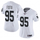 Women's Las Vegas Raiders #95 Leki Fotu White 2025 Vapor Football Stitched Jersey