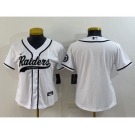 Women's Las Vegas Raiders Blank White With Patch Cool Base Stitched Baseball Jersey