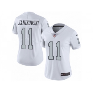Women's Nike Oakland Raiders #11 Sebastian Janikowski Limited White Rush NFL Jersey