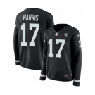 Women's Nike Oakland Raiders #17 Dwayne Harris Limited Black Therma Long Sleeve NFL Jersey