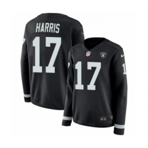 Women's Nike Oakland Raiders #17 Dwayne Harris Limited Black Therma Long Sleeve NFL Jersey