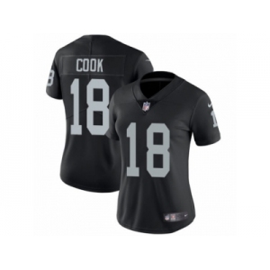 Women's Nike Oakland Raiders #18 Connor Cook Vapor Untouchable Limited Black Team Color NFL Jersey