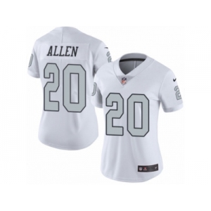 Women's Nike Oakland Raiders #20 Nate Allen Limited White Rush NFL Jersey