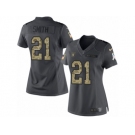 Women's Nike Oakland Raiders #21 Sean Smith Limited Black 2016 Salute to Service NFL Jersey