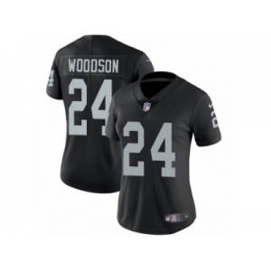 Women's Nike Oakland Raiders #24 Charles Woodson Vapor Untouchable Limited Black Team Color NFL Jersey