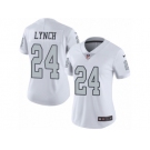 Women's Nike Oakland Raiders #24 Marshawn Lynch Limited White Rush NFL Jersey