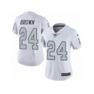 Women's Nike Oakland Raiders #24 Willie Brown Limited White Rush NFL Jersey