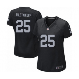 Women's Nike Oakland Raiders #25 Fred Biletnikoff Black Team Color NFL Jersey