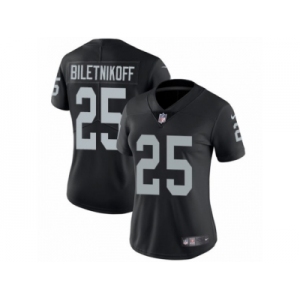 Women's Nike Oakland Raiders #25 Fred Biletnikoff Vapor Untouchable Limited Black Team Color NFL Jersey