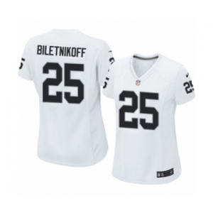 Women's Nike Oakland Raiders #25 Fred Biletnikoff White NFL Jersey