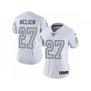 Women's Nike Oakland Raiders #27 Reggie Nelson Limited White Rush NFL Jersey