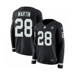 Women's Nike Oakland Raiders #28 Doug Martin Limited Black Therma Long Sleeve NFL Jersey