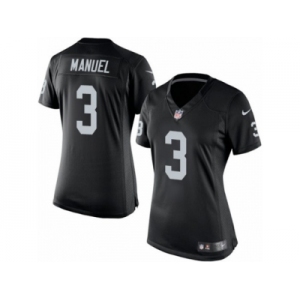 Women's Nike Oakland Raiders #3 E. J. Manuel Limited Black Team Color NFL Jersey