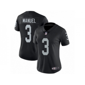 Women's Nike Oakland Raiders #3 E. J. Manuel Vapor Untouchable Limited Black Team Color NFL Jersey