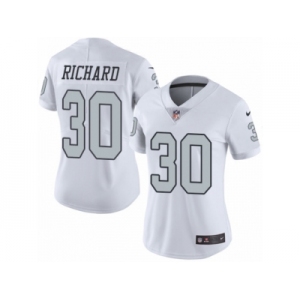 Women's Nike Oakland Raiders #30 Jalen Richard Limited White Rush NFL Jersey