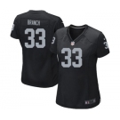 Women's Nike Oakland Raiders #33 Tyvon Branch Black Team Color NFL Jersey