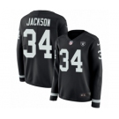 Women's Nike Oakland Raiders #34 Bo Jackson Limited Black Therma Long Sleeve NFL Jersey