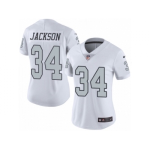 Women's Nike Oakland Raiders #34 Bo Jackson Limited White Rush NFL Jersey