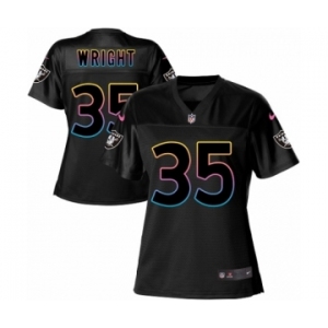 Women's Nike Oakland Raiders #35 Shareece Wright Game Black Fashion NFL Jersey