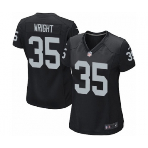 Women's Nike Oakland Raiders #35 Shareece Wright Game Black Team Color NFL Jersey