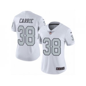 Women's Nike Oakland Raiders #38 T.J. Carrie Limited White Rush NFL Jersey