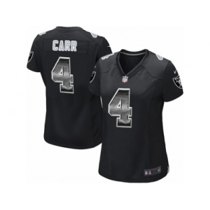 Women's Nike Oakland Raiders #4 Derek Carr Limited Black Strobe NFL Jersey