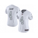 Women's Nike Oakland Raiders #4 Derek Carr Limited White Rush NFL Jersey