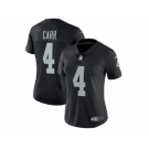 Women's Nike Oakland Raiders #4 Derek Carr Vapor Untouchable Limited Black Team Color NFL Jersey