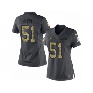 Women's Nike Oakland Raiders #51 Bruce Irvin Limited Black 2016 Salute to Service NFL Jersey