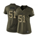 Women's Nike Oakland Raiders #51 Bruce Irvin Limited Green Salute to Service NFL Jersey