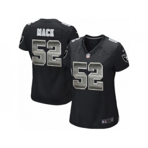 Women's Nike Oakland Raiders #52 Khalil Mack Limited Black Strobe NFL Jersey