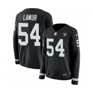 Women's Nike Oakland Raiders #54 Emmanuel Lamur Limited Black Therma Long Sleeve NFL Jersey