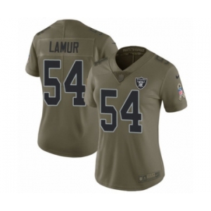 Women's Nike Oakland Raiders #54 Emmanuel Lamur Limited Olive 2017 Salute to Service NFL Jersey