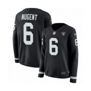 Women's Nike Oakland Raiders #6 Mike Nugent Limited Black Therma Long Sleeve NFL Jersey