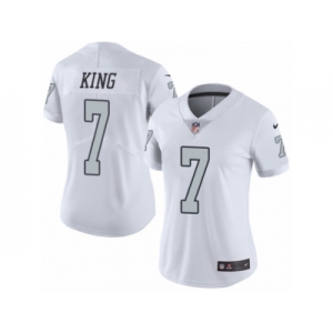 Women's Nike Oakland Raiders #7 Marquette King Limited White Rush NFL Jersey