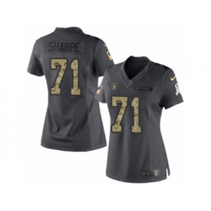 Women's Nike Oakland Raiders #71 David Sharpe Limited Black 2016 Salute to Service NFL Jersey