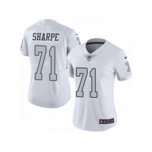 Women's Nike Oakland Raiders #71 David Sharpe Limited White Rush NFL Jersey