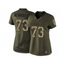 Women's Nike Oakland Raiders #73 Marshall Newhouse Limited Green Salute to Service NFL Jersey