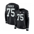 Women's Nike Oakland Raiders #75 Brandon Parker Limited Black Therma Long Sleeve NFL Jersey