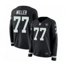 Women's Nike Oakland Raiders #77 Kolton Miller Limited Black Therma Long Sleeve NFL Jersey